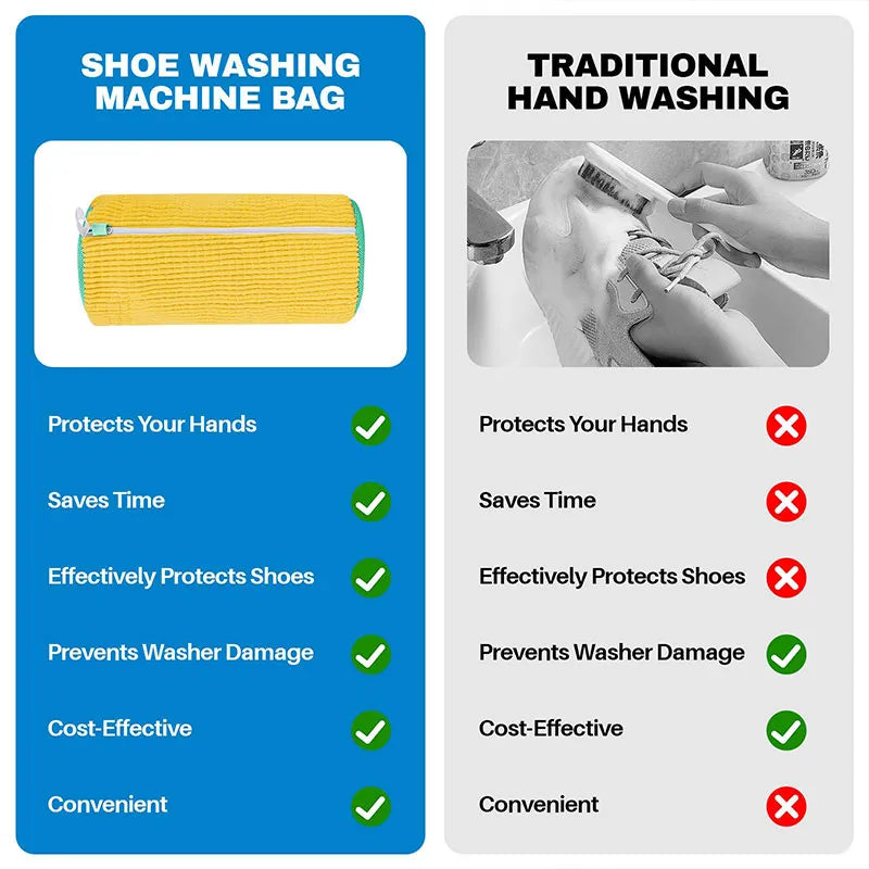 Sneaker cleaning laundry shoe bag for washer